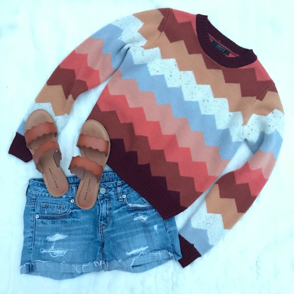 Forever 21 Contemporary Chevron Sweater Sz M